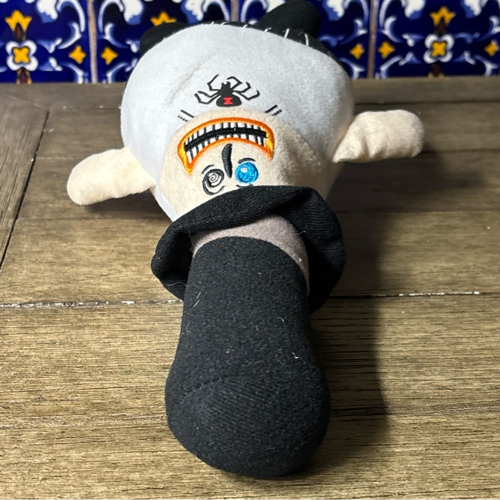 Creepy Black and White Plush Toy with Top Hat used fair condition - Picture 8 of 8